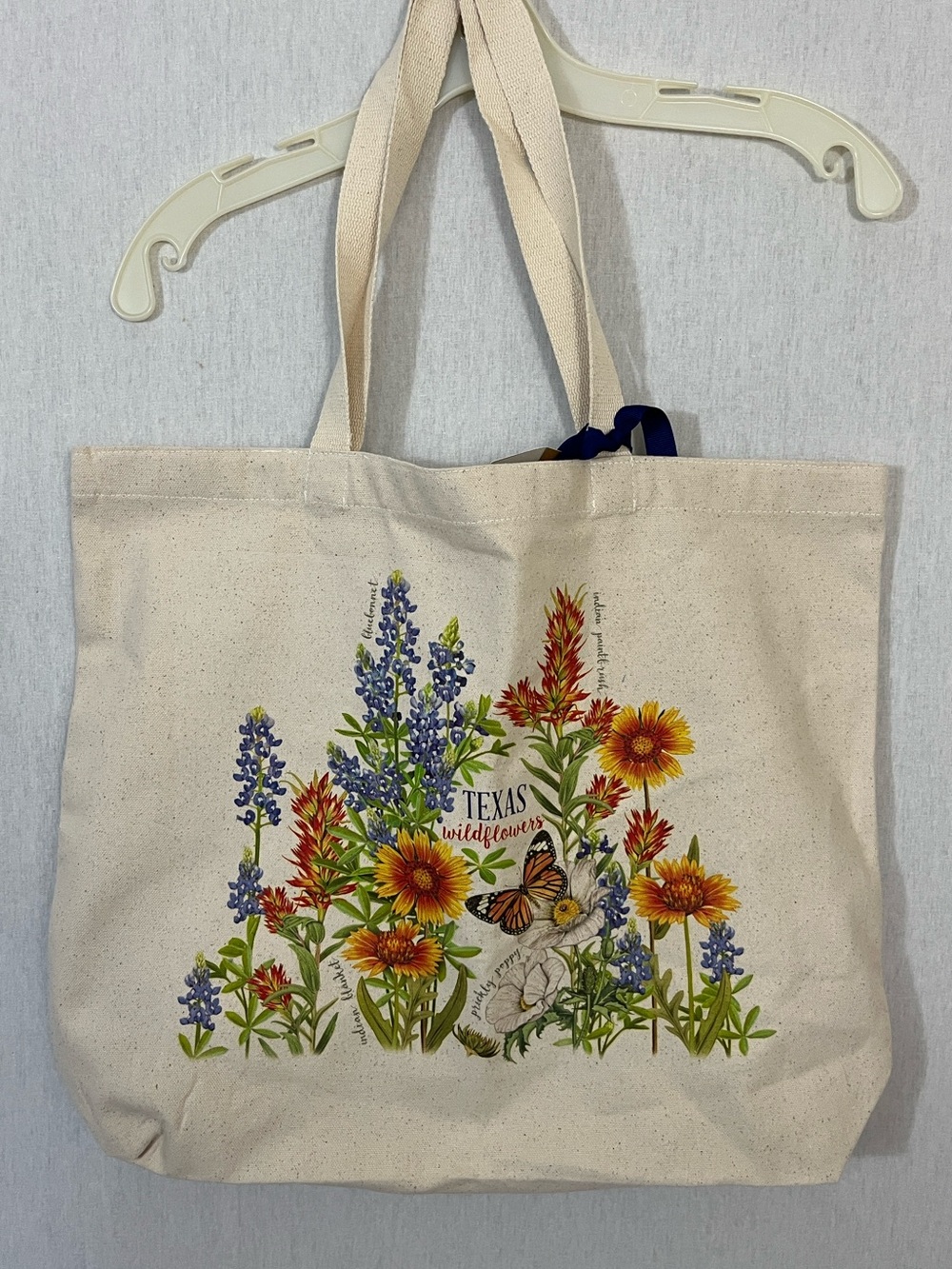 NWT Canvas Tote Mary Lake Thompson Bag with Texas Wildflower Screenprinted Print